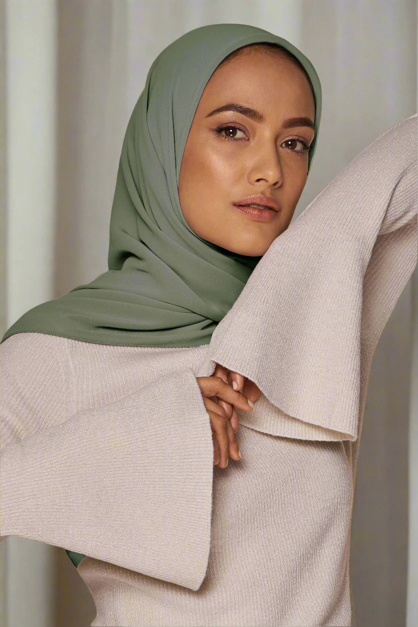 Everyday Chiffon Hijab - Matte Green