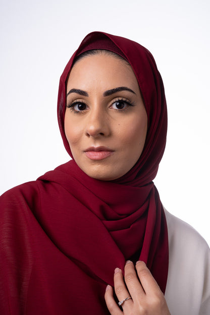 Crinkle Chiffon Hijab - Maroon