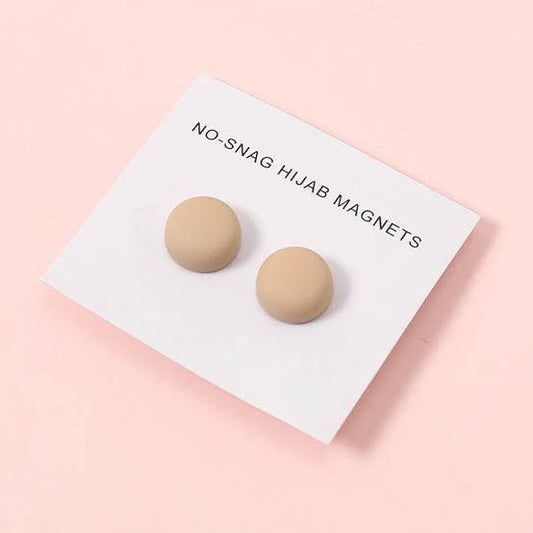 Matte Hijab Magnets (Circle) - Nude - (Pair of 2)