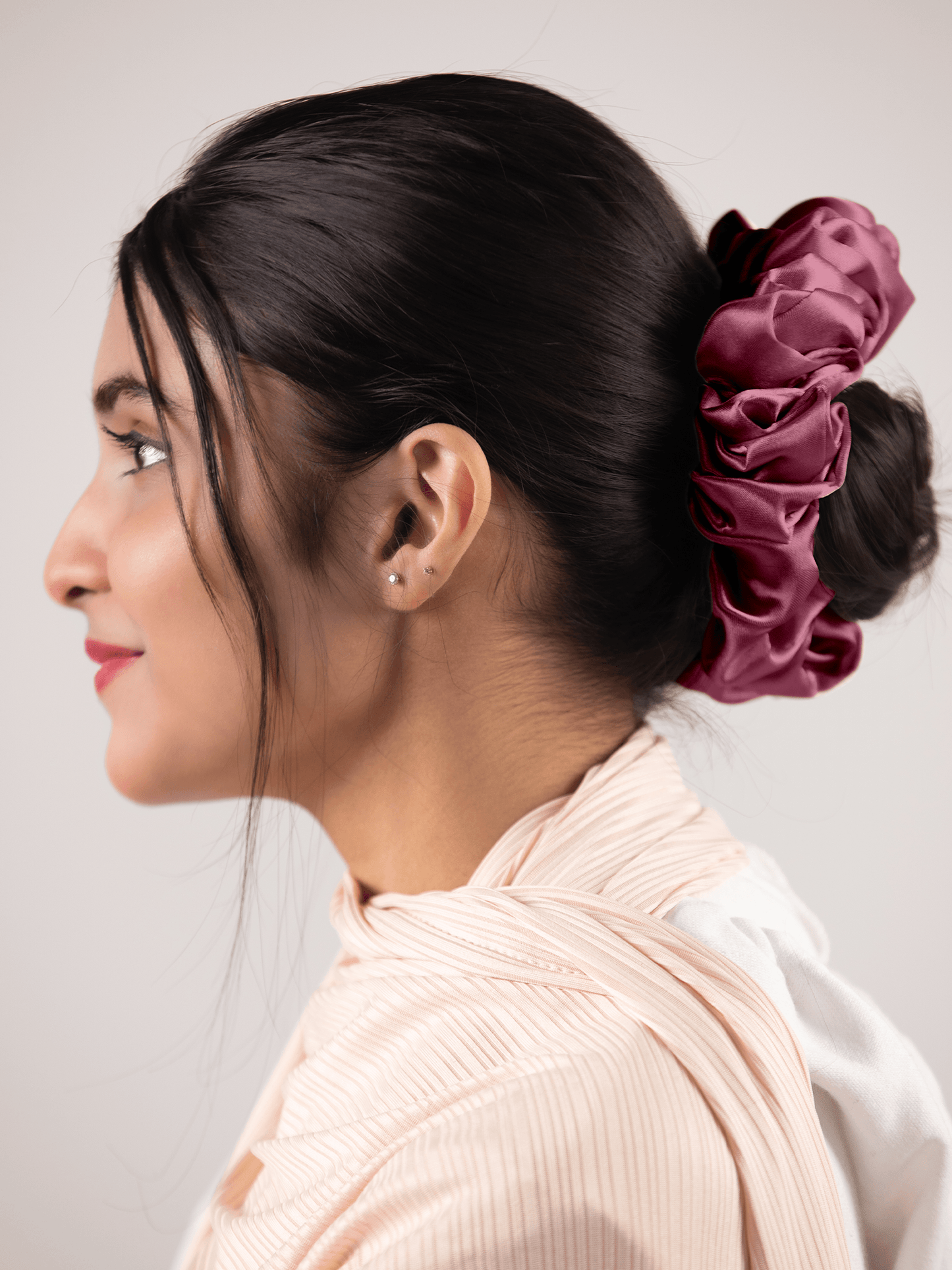 Silk Scrunchie in Plum